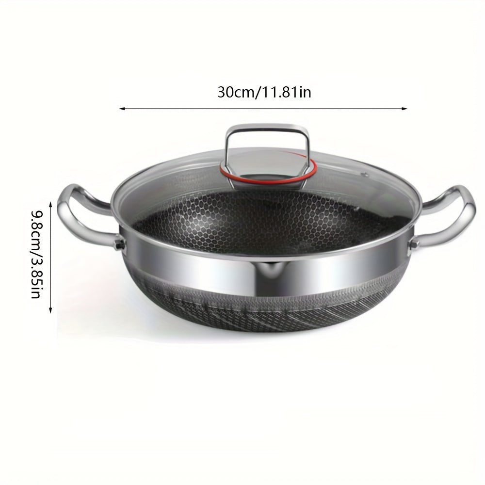 Silver Double-sided Honeycomb Frying Pan