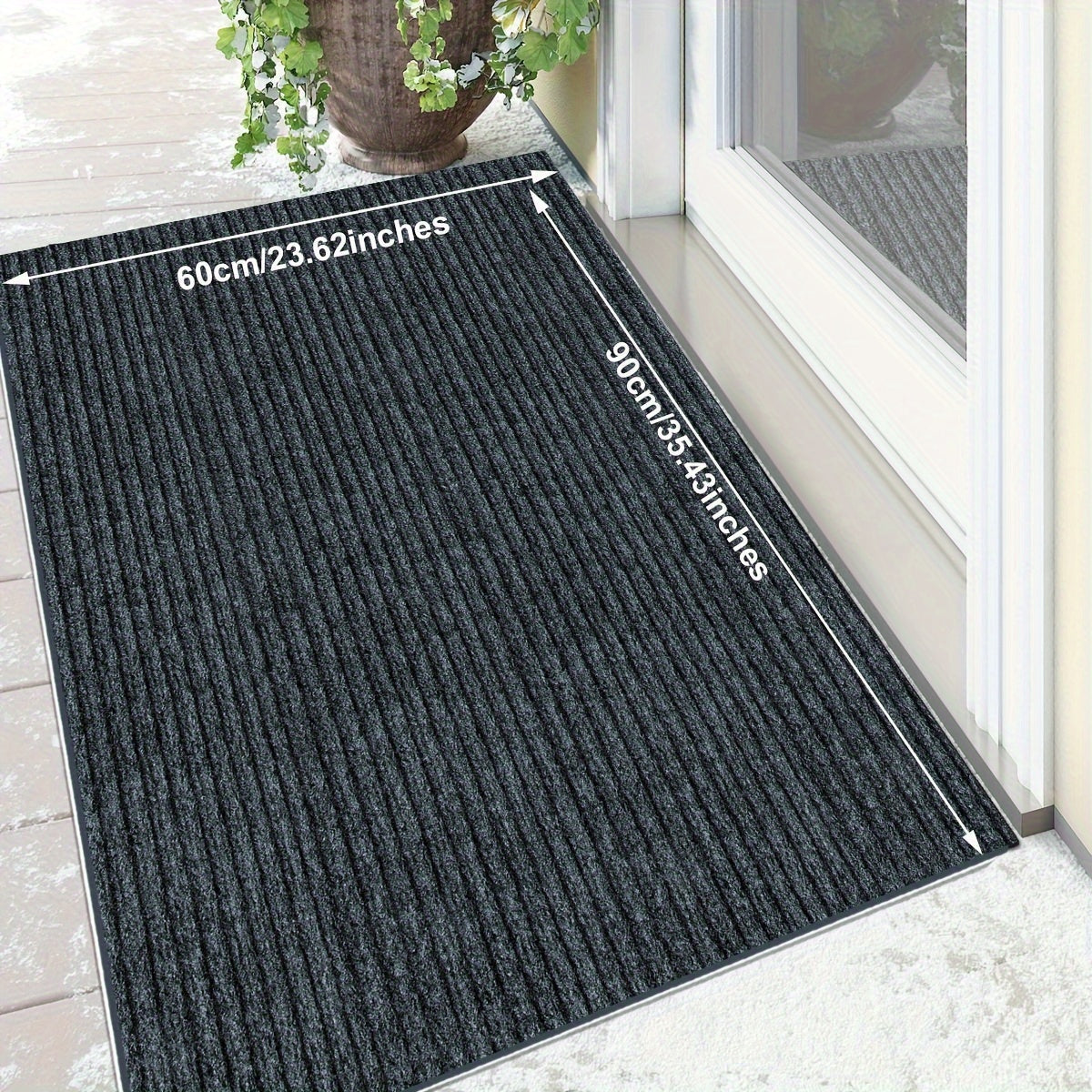 Durable All-Season Outdoor and Indoor Door Mat for Home Entrance, Anti-Slip Heavy Duty Front Door Mat for Garage, Garden, and Pets, Easy to Clean Absorbent Washable Dirt Trapper Indoor Mat