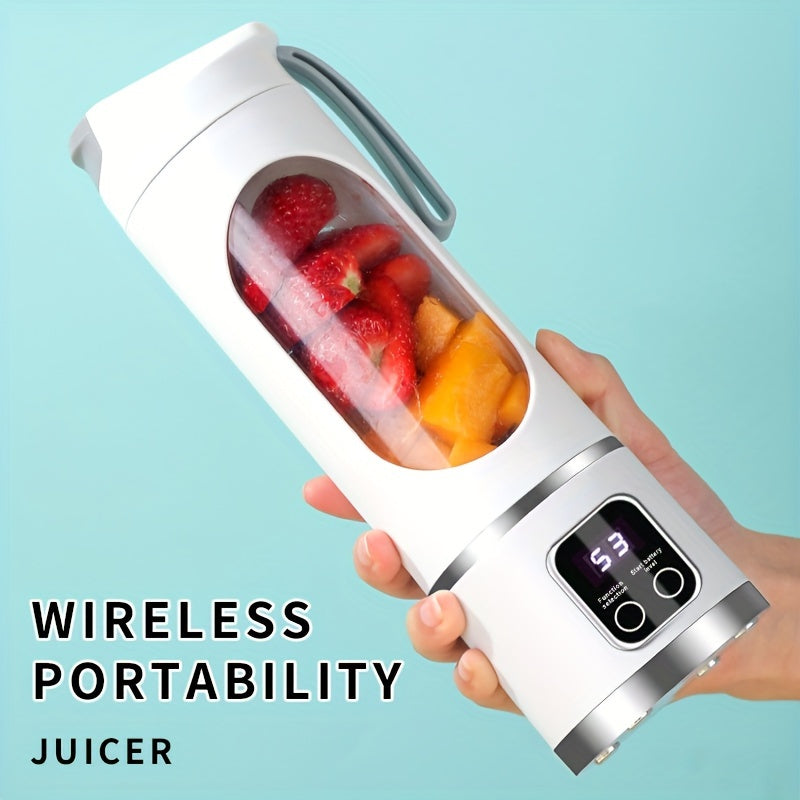 Compact and Portable USB Rechargeable Blender with LED Display - 450ml Capacity, Perfect for Smoothies & Fresh Juice, Convenient Design for On-the-Go Nutrition