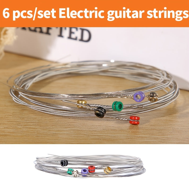 Nickel-coated steel electric guitar strings produce brilliant sound quality in a set of six.