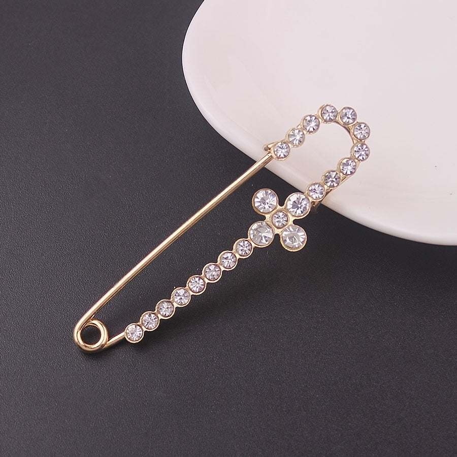 Set of 10 Elegant Brooches Featuring Faux Pearls and Rhinestones - Ideal for Adding a Touch of Elegance to Cardigans, Scarves, and Suits