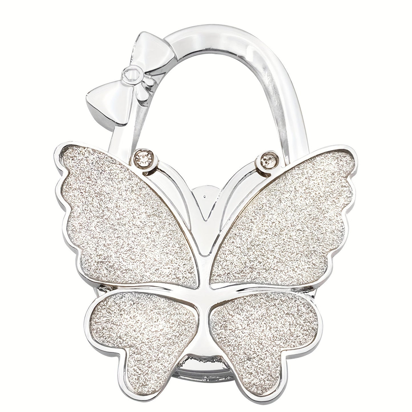 Shiny Butterfly-Shaped Folding Hanging Hook for Handbags - Perfect for Tables, Desks, Home, and Office