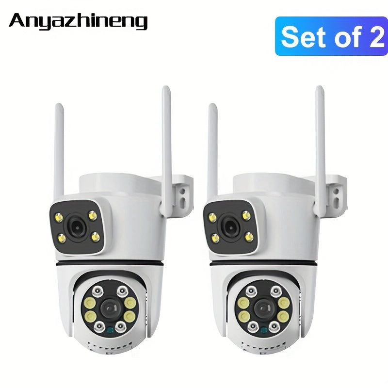 Get two Anyazhineng 1080P HD Wireless Security Cameras in this convenient 2-pack. These cameras can be used indoors or outdoors, are waterproof, and have infrared night vision. They also feature two-way audio, motion detection, and app control. Easily