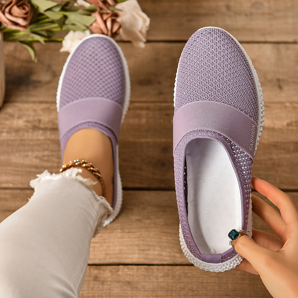 New breathable mesh half slipper shoes for women with comfortable sole for summer