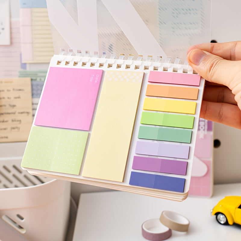 A6 Soft Loop Buckle Notebook with Sticky Notes, Suitable for Office and Study, Cute Design