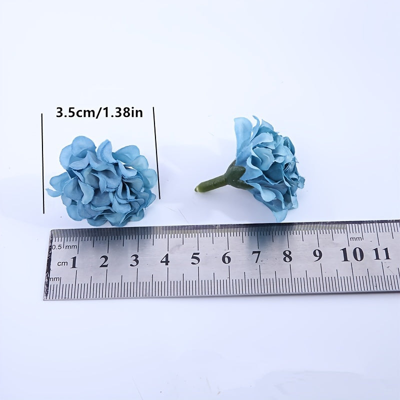 20/40/50pcs of artificial hydrangea flowers with simulation embroidery ball heads for DIY wedding, party, home, garden decorations.