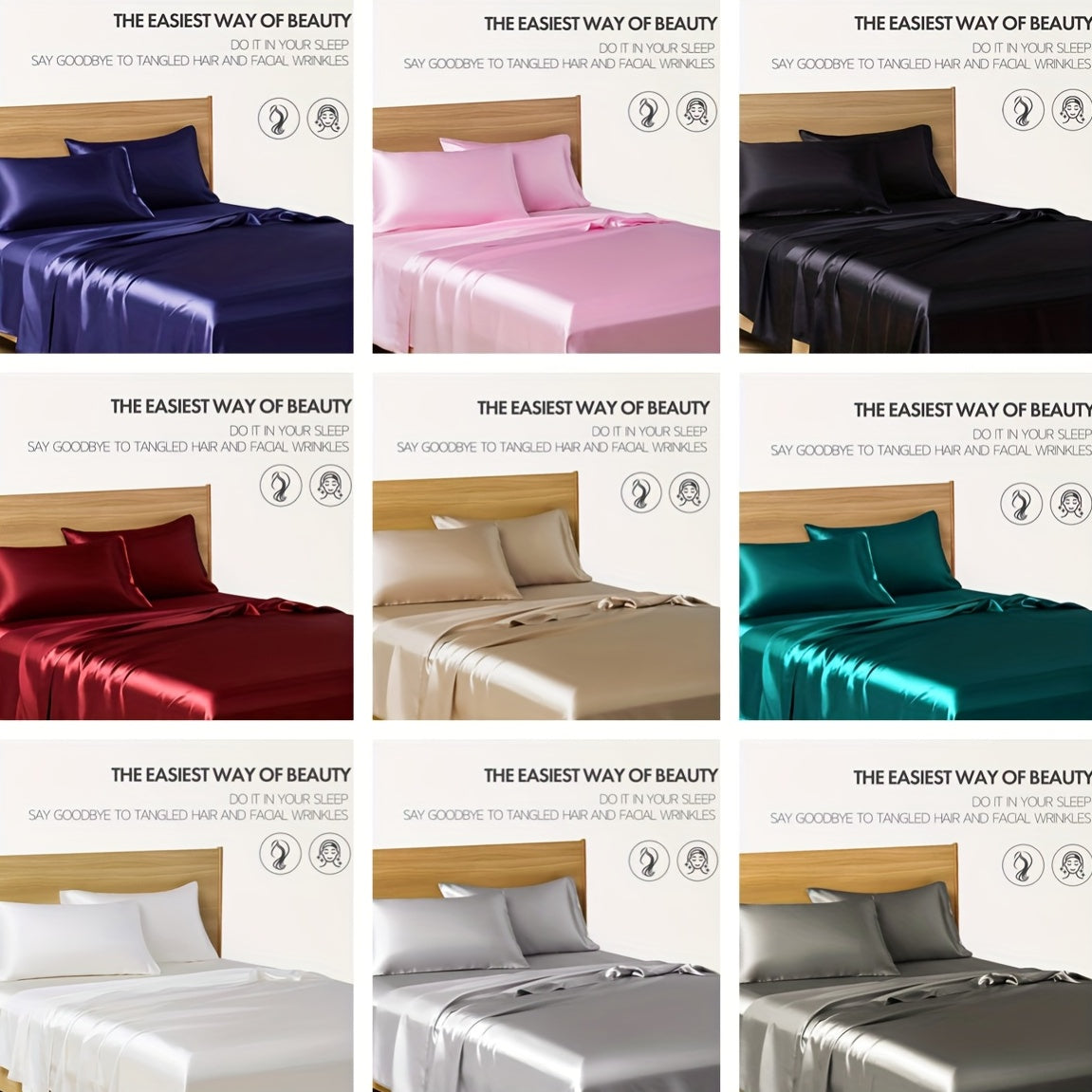 Satin sheet set includes 3 or 4 pieces. Set does not include filler, but consists of 1 fitted sheet, 1 flat sheet, and 1 or 2 pillowcases. Pillow core is not included.