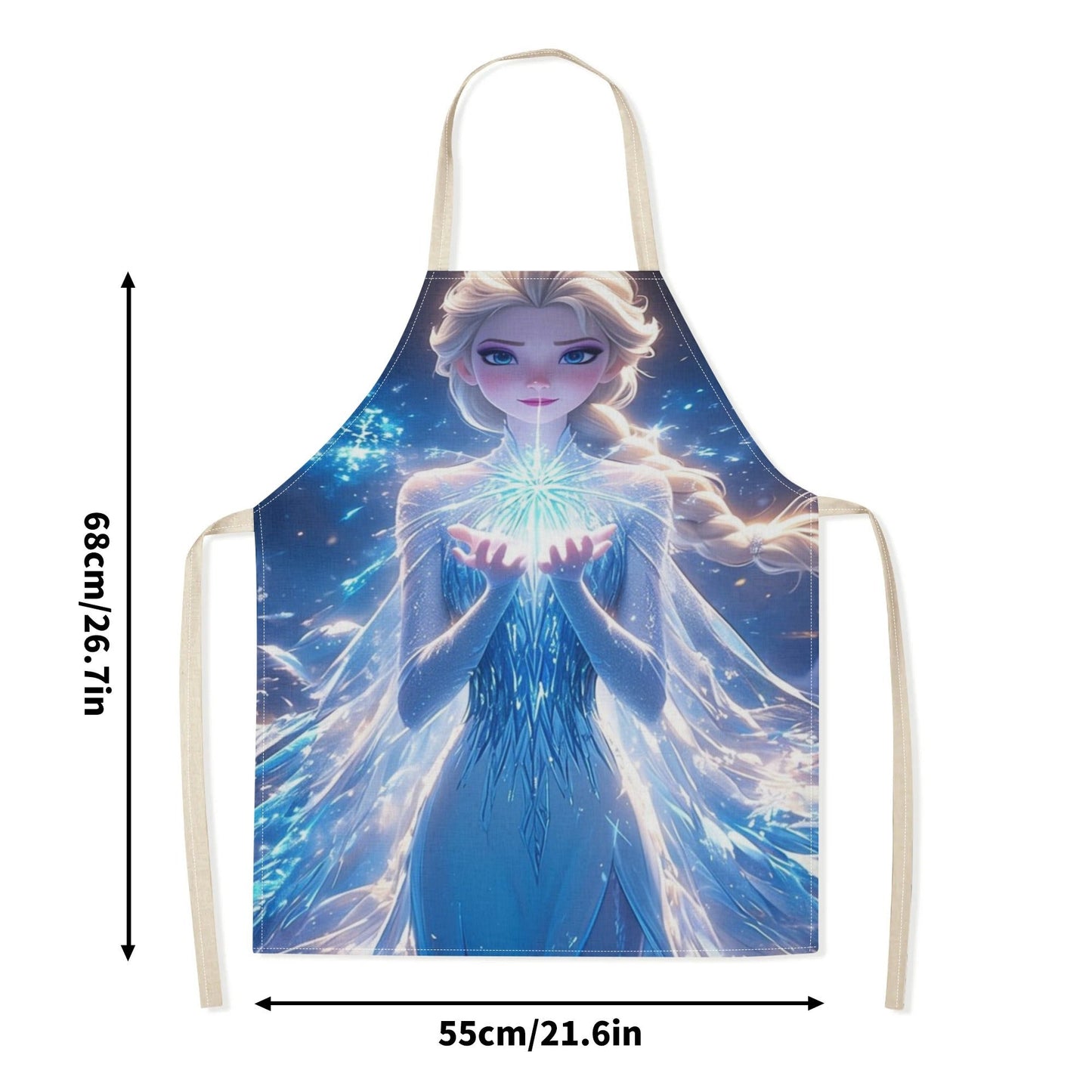 Disney has officially licensed a chic waterproof apron showcasing an adorable cartoon illustration of Princess Elsa. This apron is not only beautiful and fashionable but also simple, making it perfect for a variety of settings including hotels