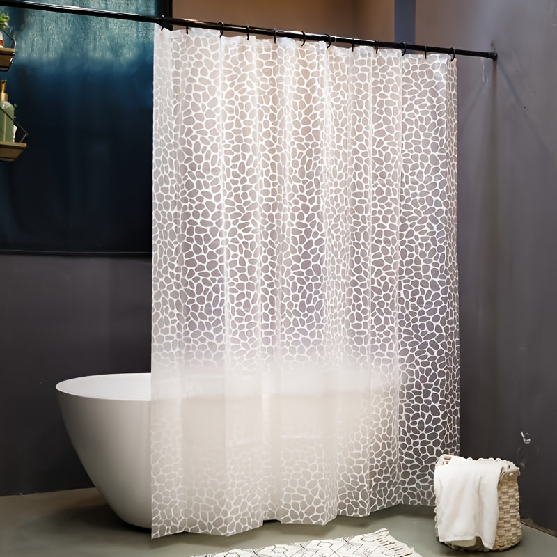 Stylish Pebble Pattern Waterproof Shower Curtain - Durable Vinyl, Easy to Clean, Available in 179.83cm x 179.83cm or 179.83cm x 78.7"