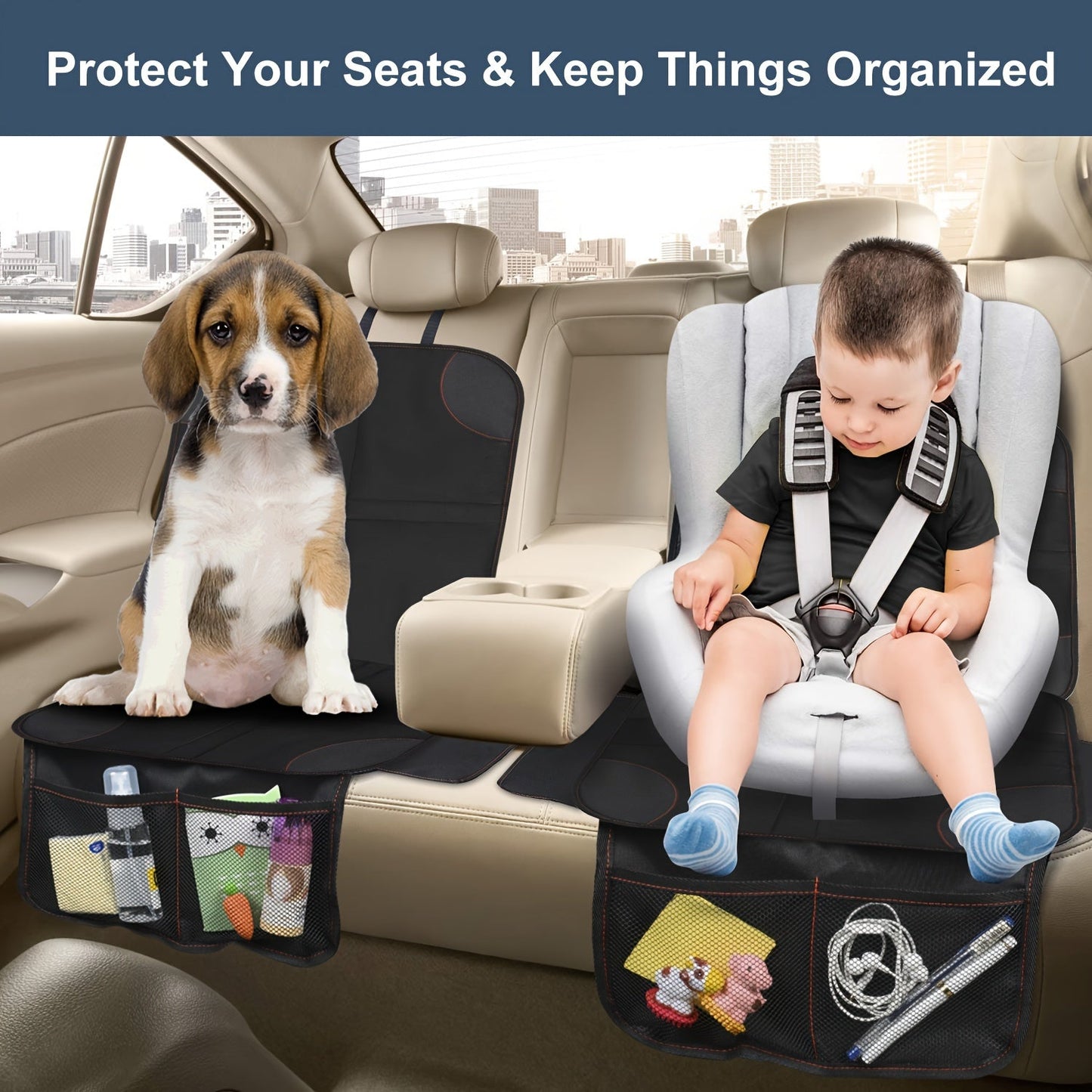 Protect your car seats with our waterproof fabric Car Seat Protector! Easy to clean and anti-slip, this cushion provides safety and protection for your car seats.