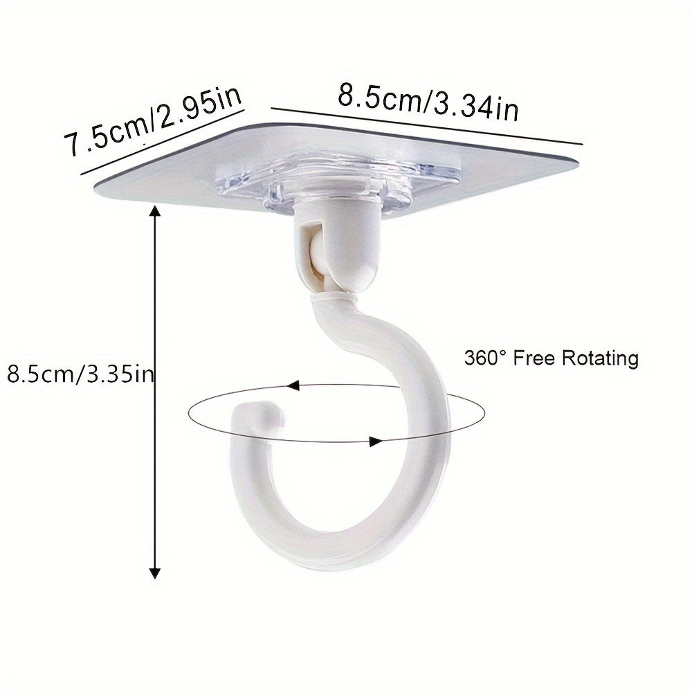 360° Rotatable Ceiling Wall Hook for Dome Bed Canopy, Mosquito Netting, and More - Easy Self-Adhesive Installation, Convenient Bathroom Accessory