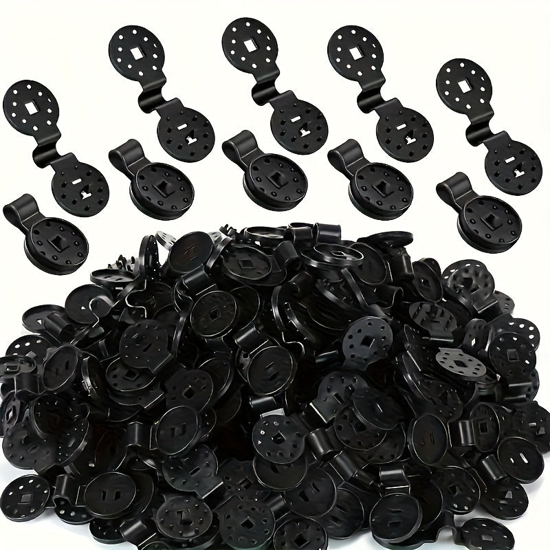 Durable plastic sunshade clips: 100 black net fasteners for garden, bird proofing, and outdoor leisure