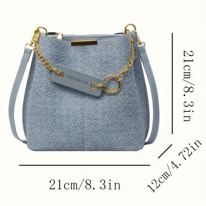 1pc Women's Crossbody Bag with adjustable shoulder strap, suitable for work, shopping, and dating, elegant and simple design with hardware decoration.