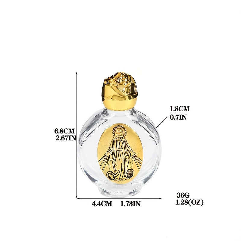 1 piece Zinc Alloy Prayer Bottle with 15ml Virgin Mary for Church Decorations