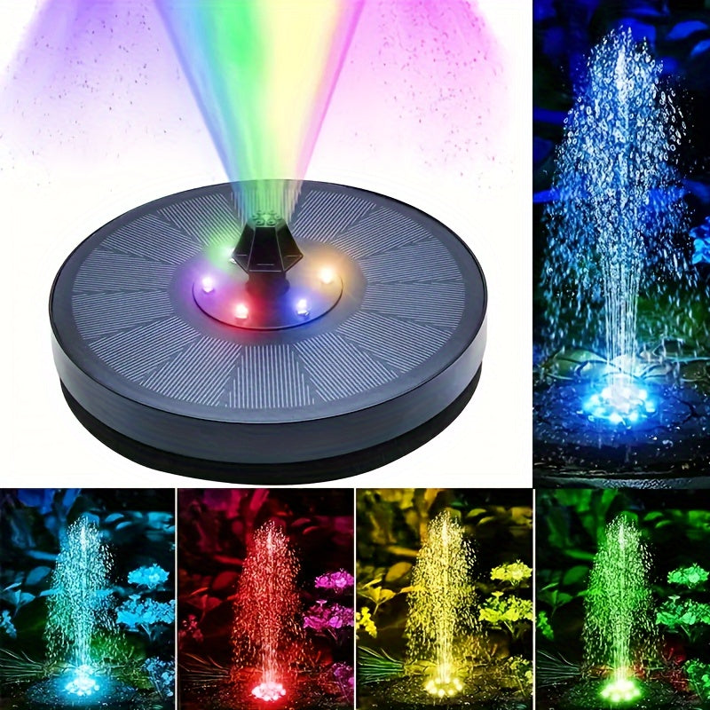 Portable Solar Fountain Pump with Lights for Bird Baths and Ponds