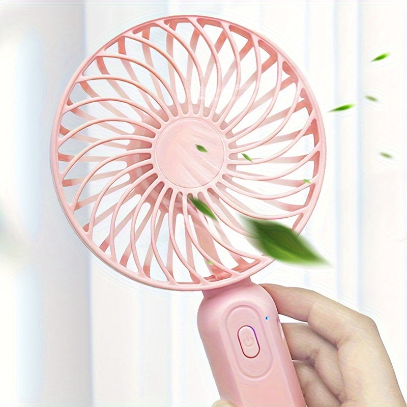 Mini USB Rechargeable Handheld Fan - The perfect portable cooling device for on-the-go use. With a height of 9.06 inches and a base diameter of 3.54 inches, this compact plastic fan is ideal for travel and outdoor activities.