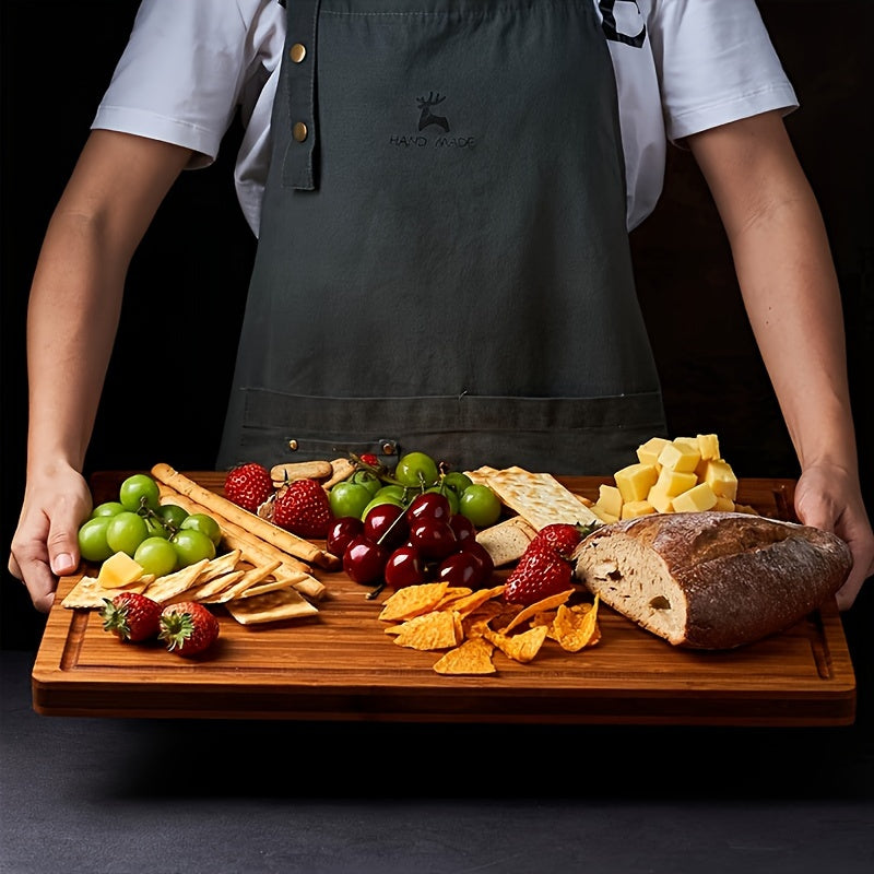 1 piece of versatile wooden cutting board, perfect for chopping, slicing, and serving cheese, charcuterie, meat, bread, vegetables, and fruits. Ideal for home kitchens, dormitories, and a great gift idea for anyone who loves cooking and kitchen gadgets.