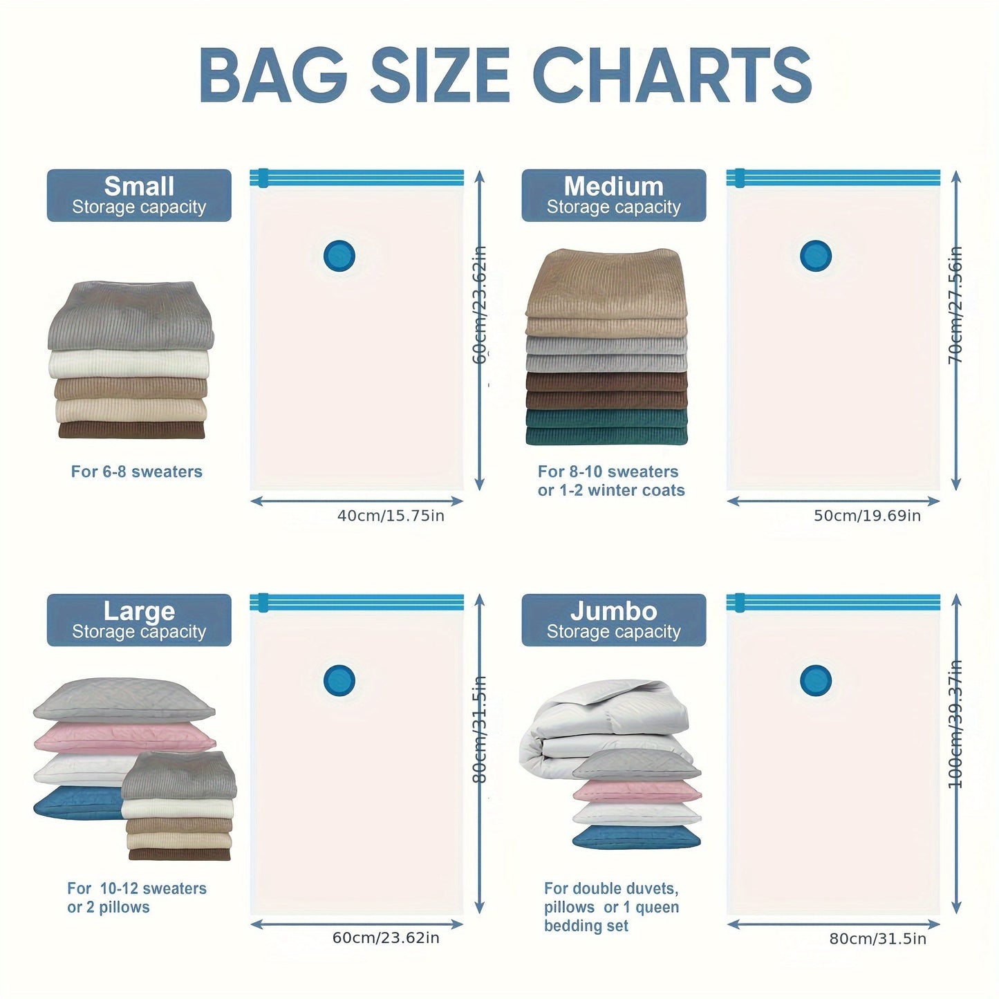 One piece of Vacuum Storage Bags designed for Clothes and Quilts - Versatile Rectangular Compression Bags with Zipper, Space-saving Storage Solution that does not require electricity, compatible with most Vacuum Cleaners and Hand Pumps.