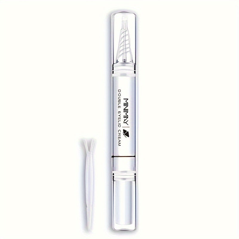 Hypoallergenic double eyelid cream with waterproof invisible glue and adhesive pen for enhancing eye size and shape.