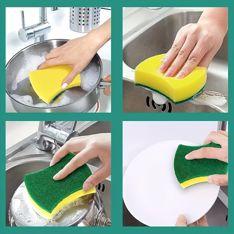 Get a 12/24 pack of versatile cleaning sponges with dual-sided scrub pads for various household tasks including dishwashing. These premium kitchen sponges are made of durable, non-scratch polyurethane material that is super absorbent. Perfect for