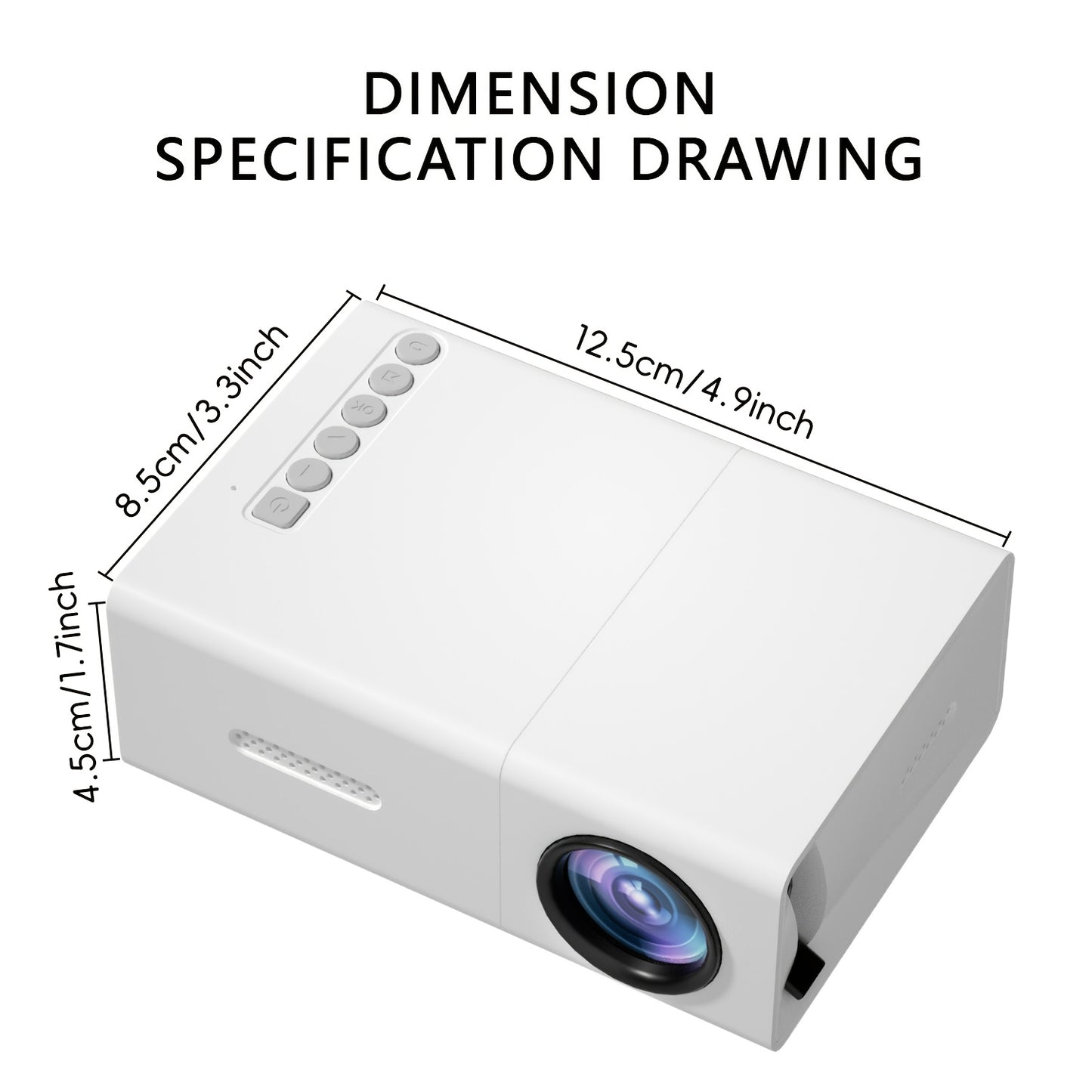 ZRZTM Portable Mini Home Theater Projector, 1080P Native 320P Decoding, Office File Compatible with Mobile Phones/Laptops, Ideal Valentine's Day Gift.