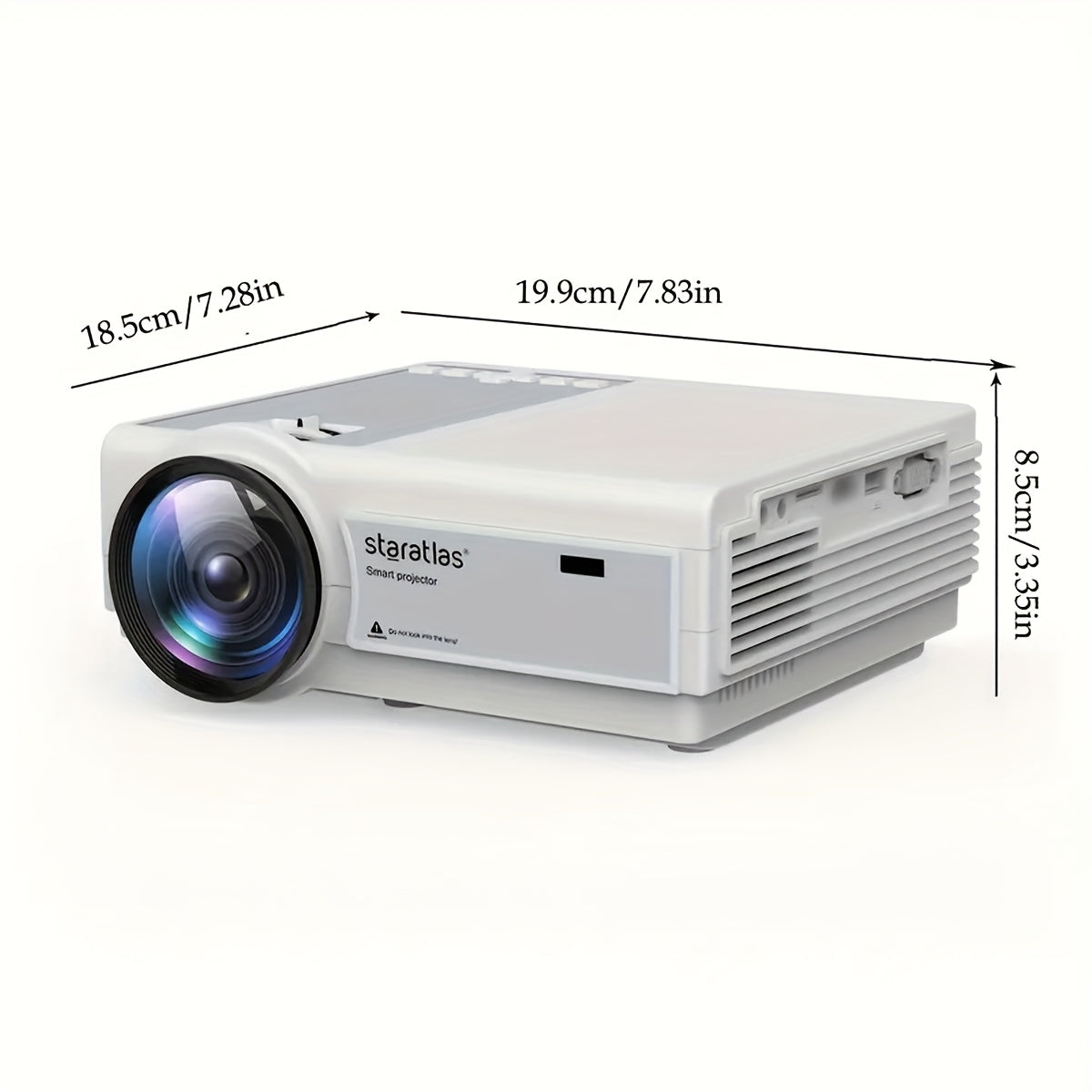 STARATLAS Portable Projector with Wi-Fi, HD LCD, and Built-in Speaker for Home Cinema and Office Use.