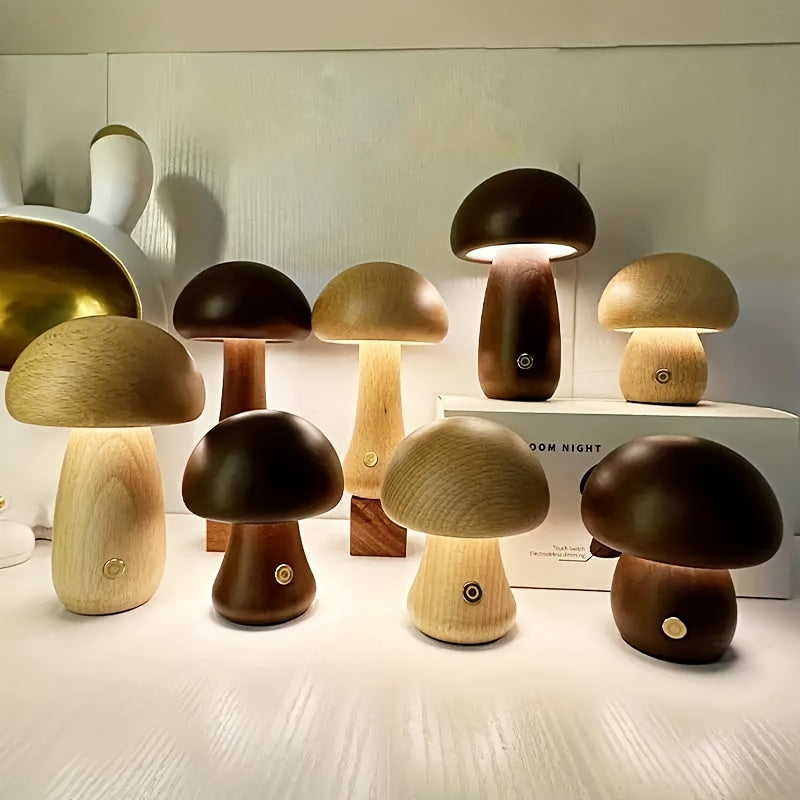 Dimmable LED Mushroom Table Lamp for Creative Home Decor and Bedroom Bedside Light