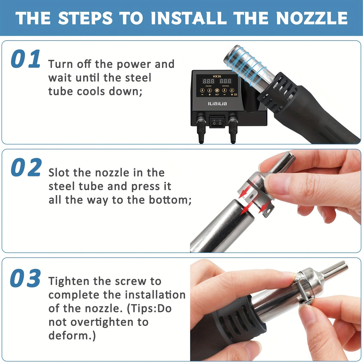 ILIBILIB 2-in-1 Soldering Station Kit with Hot Air Rework and Soldering Iron, ABS Material, 220-240V Power Supply, European Standard Plug, Digital Temperature Correction, Sleep Function, No