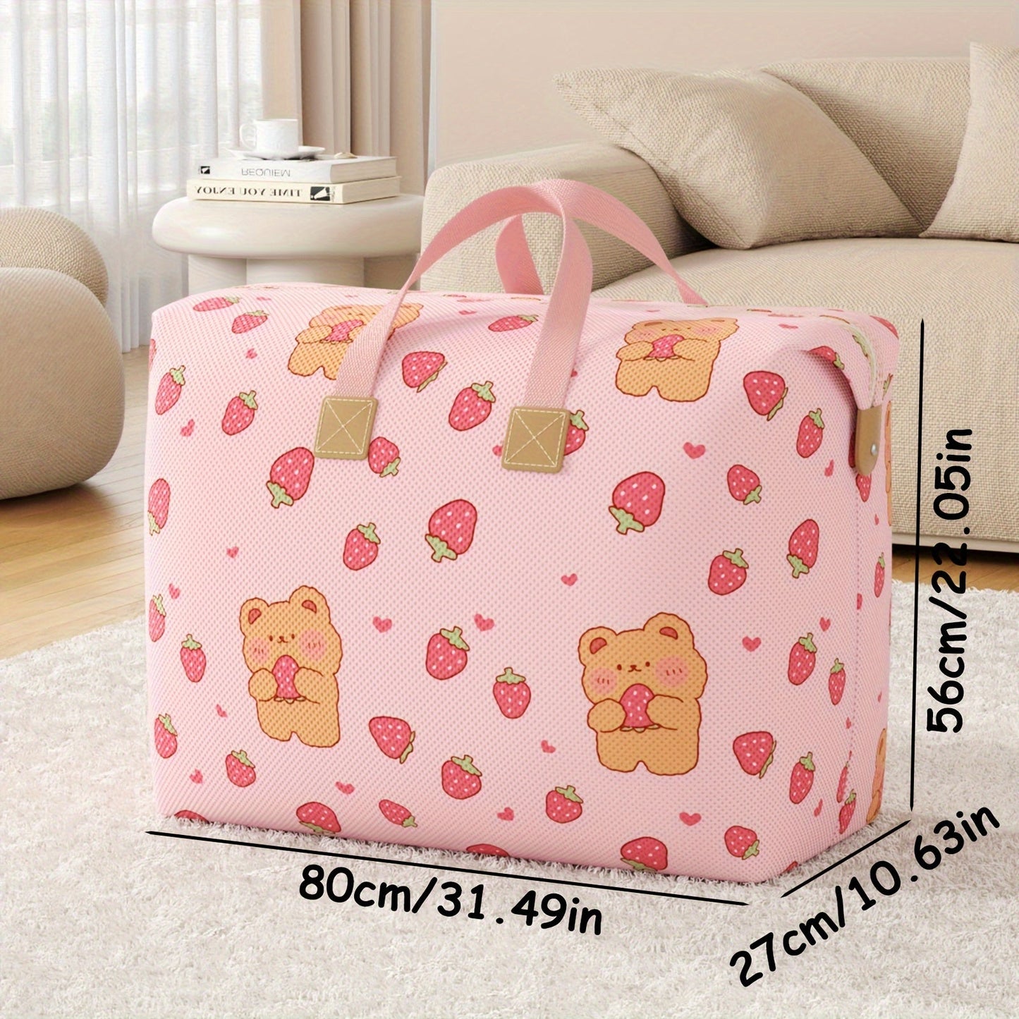 Cute Pattern Quilt Storage Bag - Large Capacity Moving Packing Bag for Dormitory, Foldable and Home Storage bag for Quilt, Clothing - Perfect Halloween or Christmas Gift