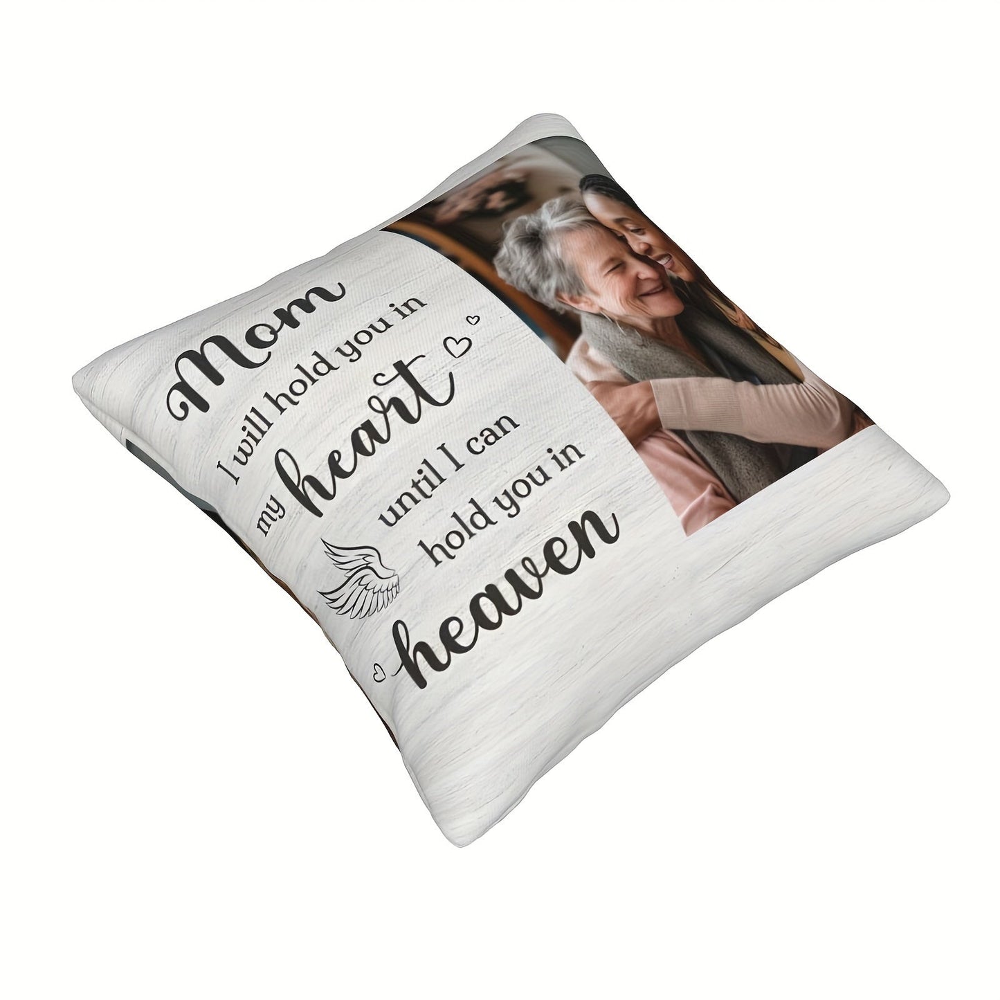 Personalized Photo Pillowcase: Mom, Forever in My Heart - Thoughtful Gift for Family, Home Decoration, Memorial Keepsake for Remembering a Loved One (Pillow Core Not Included)