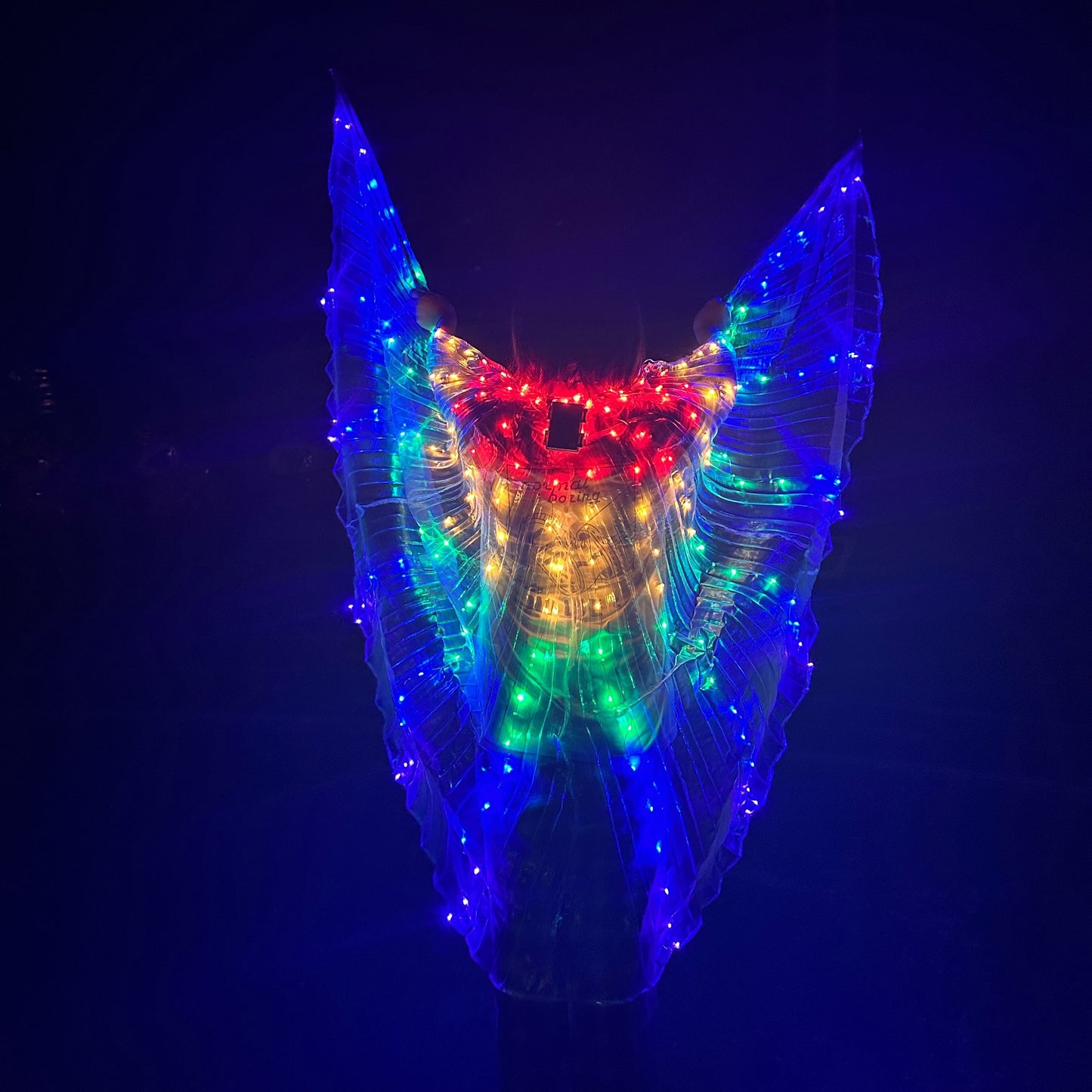 LED Butterfly Wings Light-Up Dance Props with Polyester Material for Belly Dance Performances, Batteries Not Included.