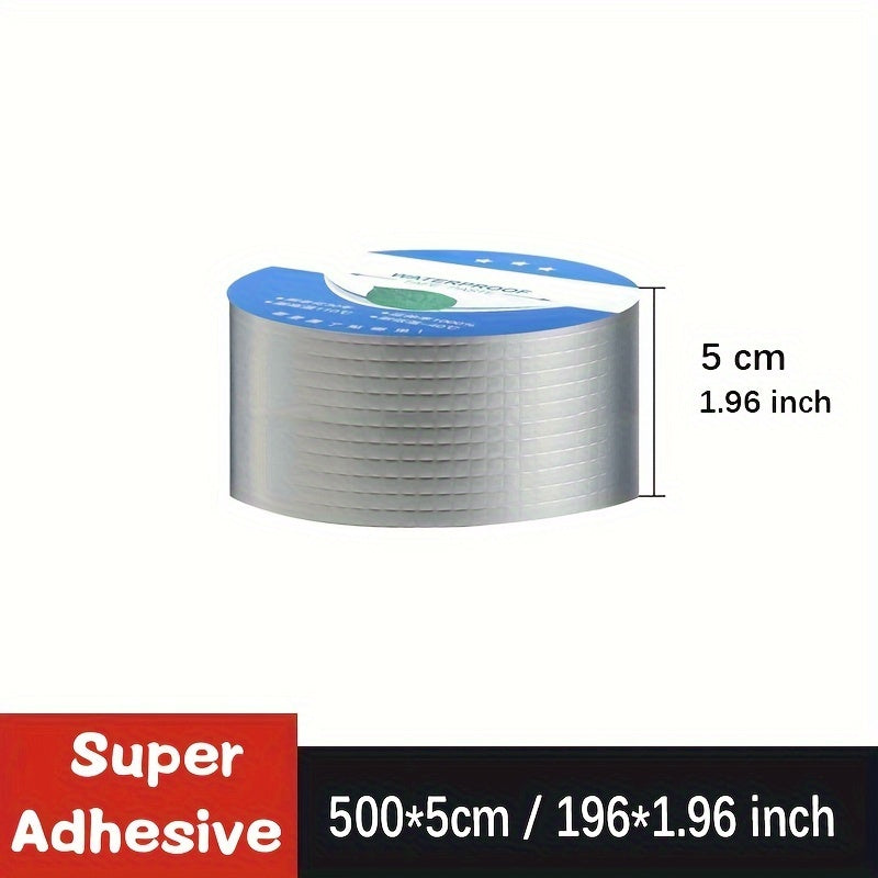 1 Roll of Super Adhesive Waterproof Butyl Tape for Roof, Pipe, and Wall Patching, Heat Resistant, Leakproof Seal.