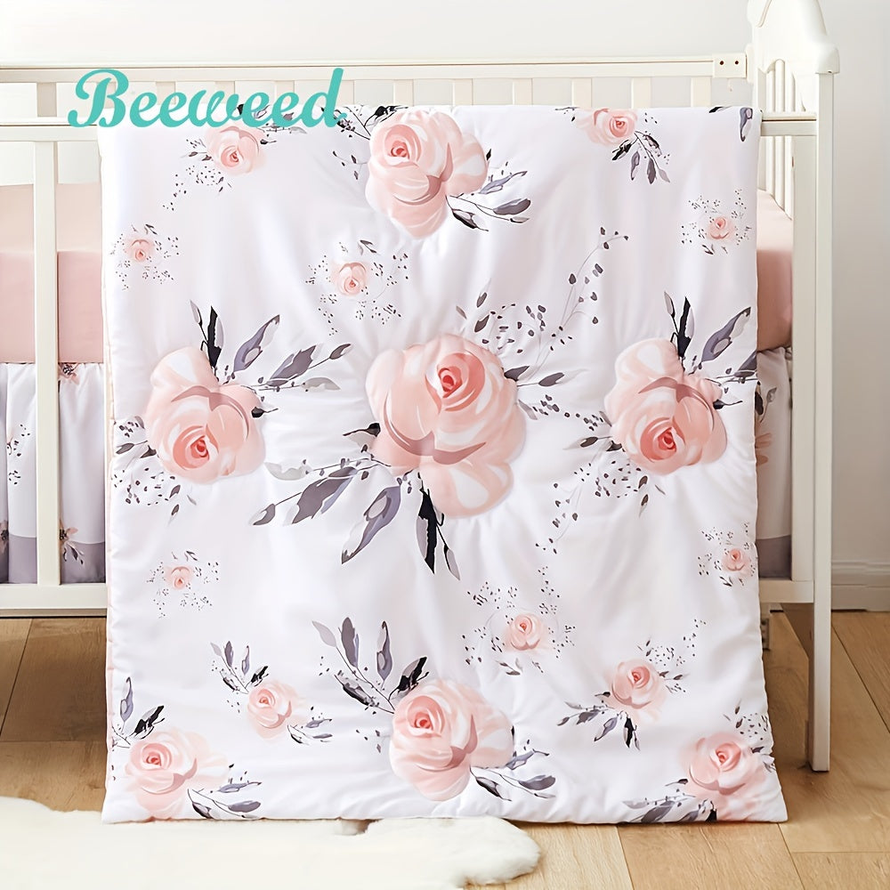 Soft and cuddly baby crib quilt - the ideal nursery bedding throw blanket for both boys and girls - suitable for all seasons!