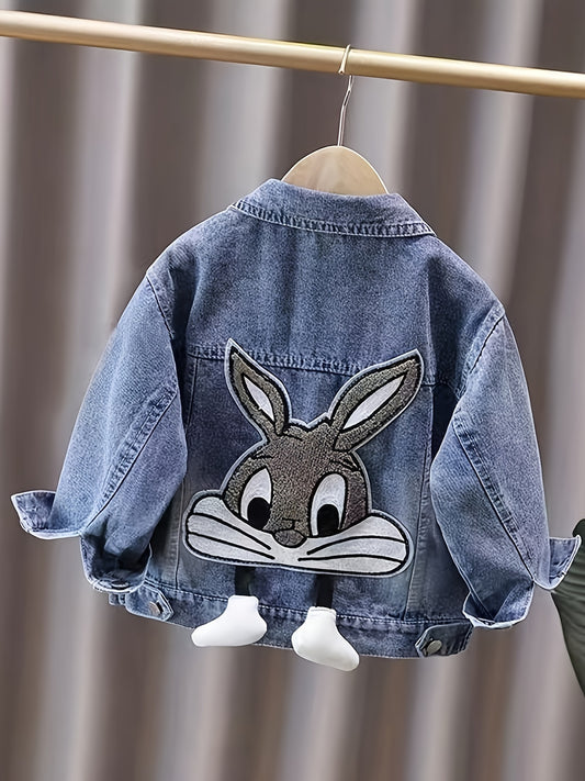 Soft and comfortable, this Girls' 3D Bunny Denim Jacket is perfect for casual spring/fall wear.