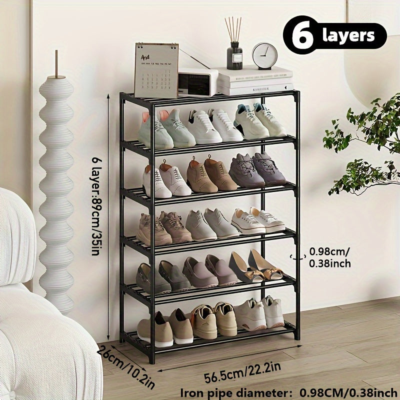 1-piece Easy to Assemble Multi-Tier Shoe Rack for Durable and Efficient Shoe Storage in Entryway, Hallway, Bedroom, Living Room, Home, or Dorm - Available in 2-8 Layers