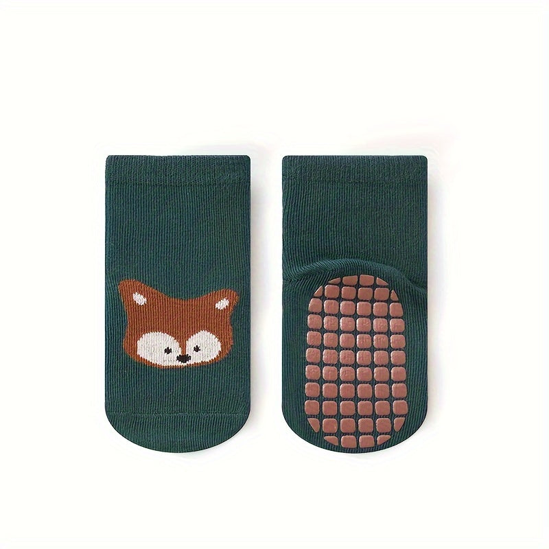 6 pairs of anti-skid cotton socks for toddlers, ideal for all seasons. Cute designs for boys and girls.