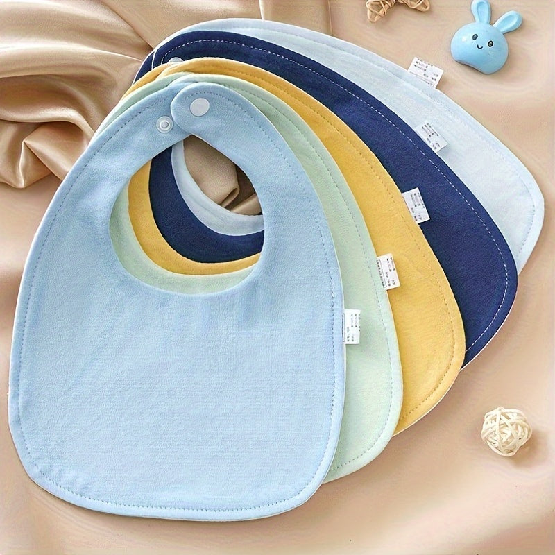 Soft U-shaped adjustable waterproof bibs made of cotton for drooling, ideal for feeding at home and on the go.