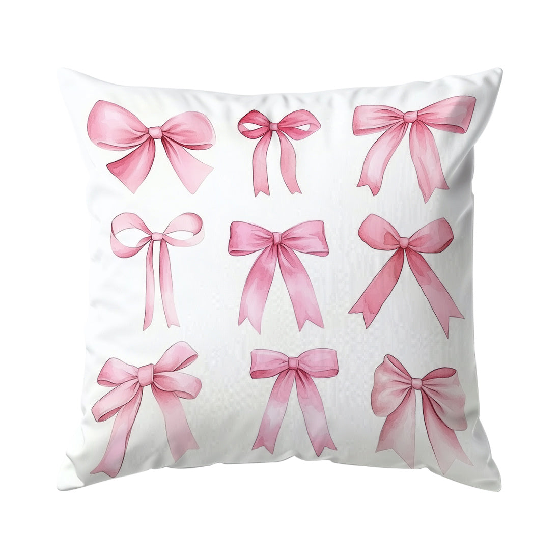 4 pink bow pillow covers for sofa, 45*45cm, single-sided print, peach skin material