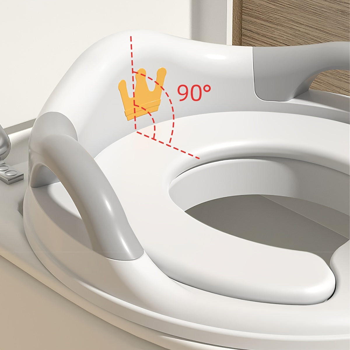 PVC Cartoon Crown Potty Training Seat with Handles for Kids - Easy to Clean, Multicolor Toilet Trainer