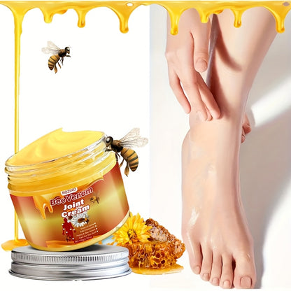 150g Bee Venom Joint Massage Cream with bee venom, chamomile, aloe, and sunflower oil for deep joint moisturization, precise care, quick absorption, non-greasy, gentle, and non-irritating