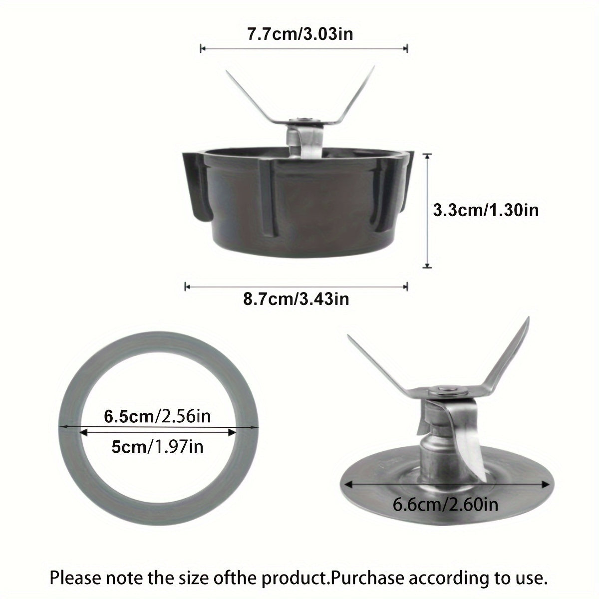 Set of 4 Stainless Steel Juicer Accessories, Includes 4-Blade Knife & 6-Tooth Base, Designed for Oster Electric Juice Maker, Safe for Food Contact, Blender Parts