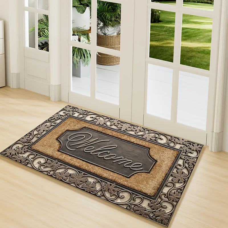 Welcome Home Doormat - Features Abstract Line Pattern, Machine Washable and Durable - Ideal for Doorways, Bathrooms, and Entrances - Available in Various Sizes