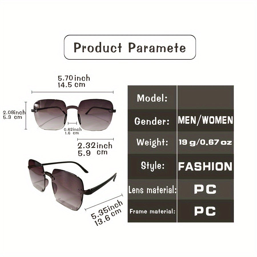 3 stylish frameless glasses for women, perfect for shopping and photography, a great choice.