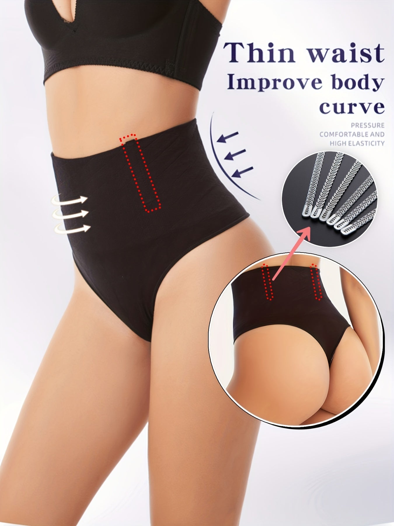 High-waist shaping panties for women with tummy control.