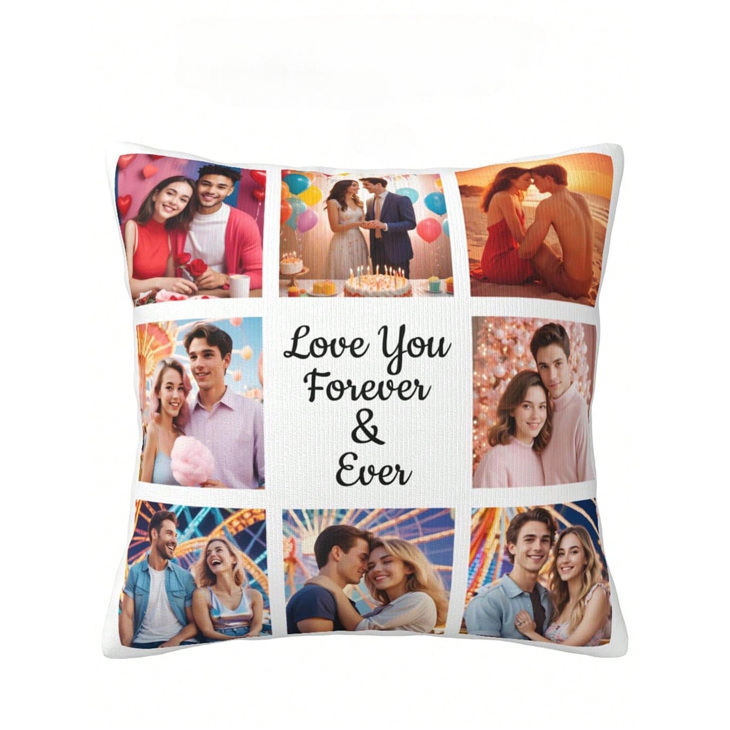 Personalized Custom Couple's Throw Pillow Cover - Cozy Soft Plush Gift for Him, Her, and Family - Perfect for Special Occasions like Anniversaries, Valentine's Day, and Birthdays - Stylish Decor for Sofa, Bedroom, or Living Room