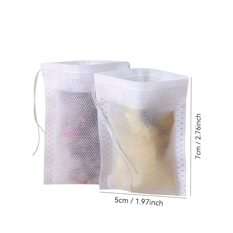 Set of 100 DIY Tea Bags - Made from PET Material, Food-Safe, Customizable Loose Leaf Tea Infuser Pouch for Creating Unique Tea Blends and Trying out Different Herbs