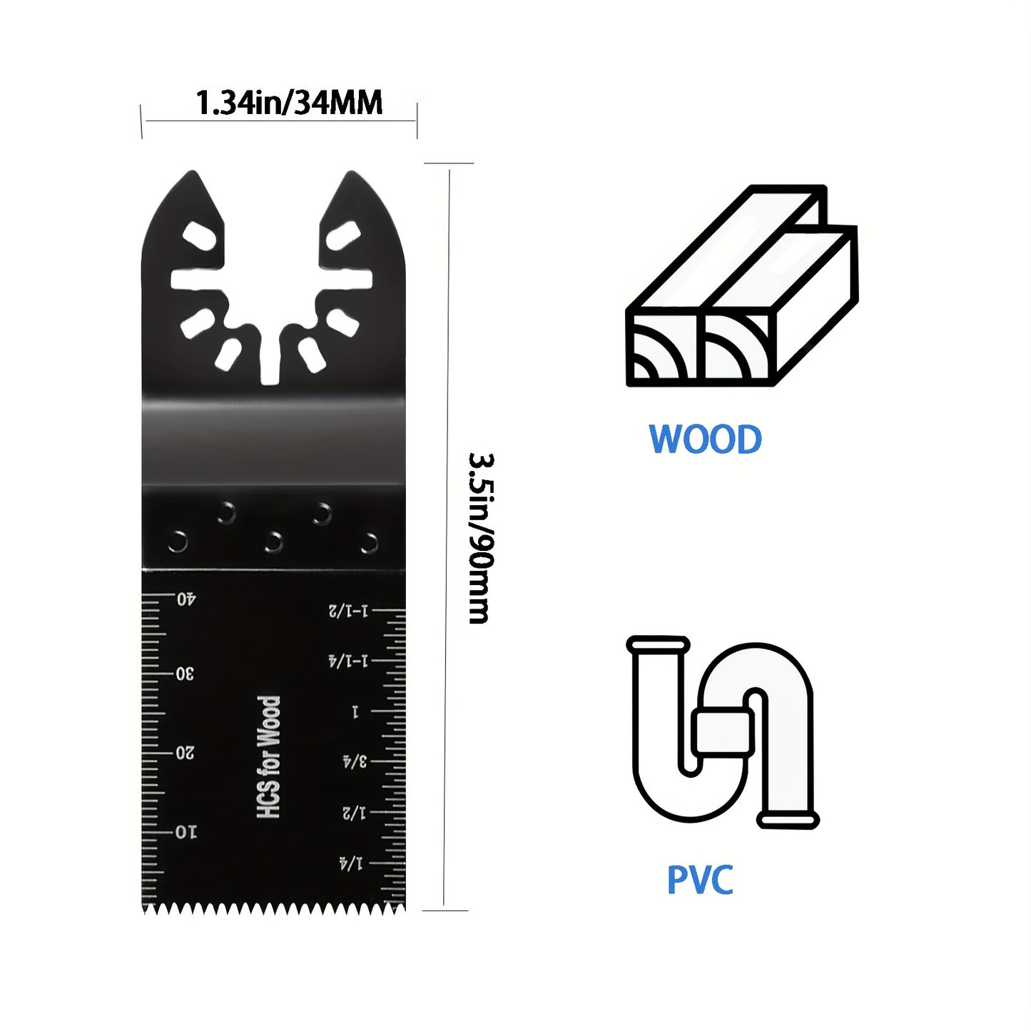 Quick-Release saw blades fit popular multitool brands.