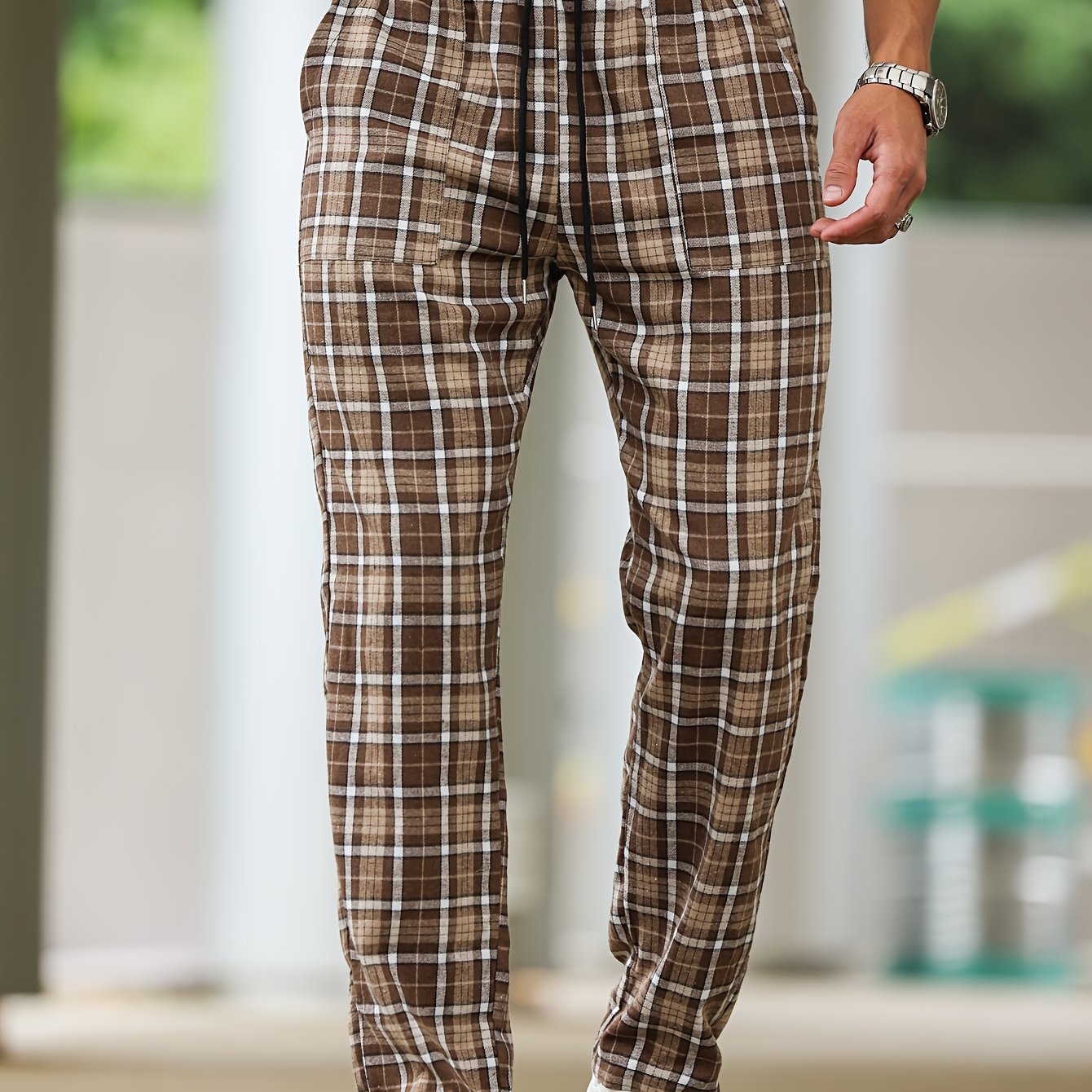 Men's Plaid Casual Home Pants