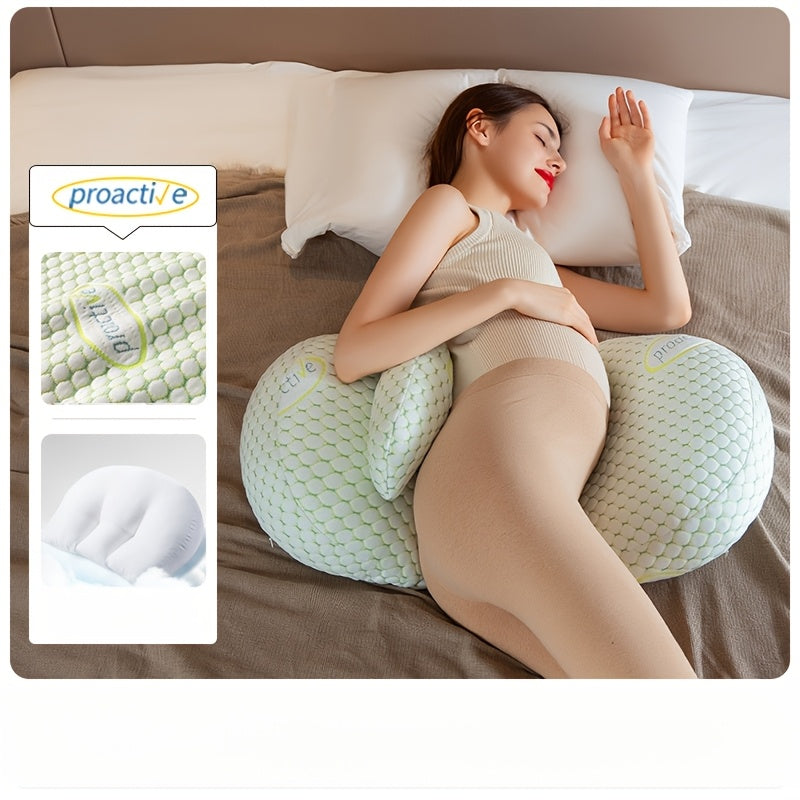 SoftTouch Adjustable Pregnancy Pillow, U-Shaped Full Body Support Cushion with Removable Cover - Perfect for Side Sleepers. Made with Polyester Fiber Material and Portable for Back Support.