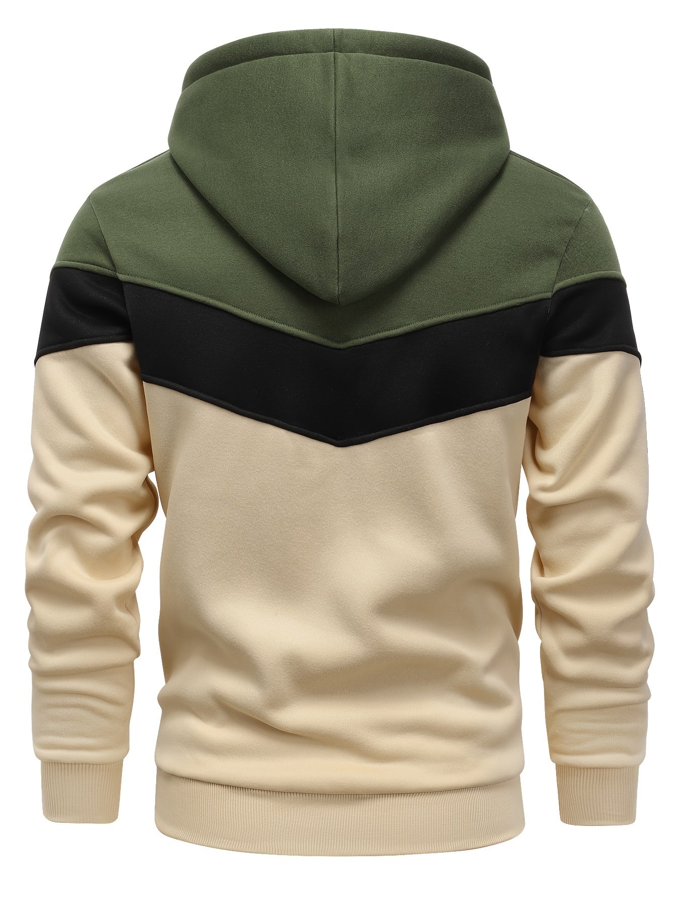 Men's Color Block Hoodie with Kangaroo Pocket - Perfect Streetwear Gift for Winter and Fall